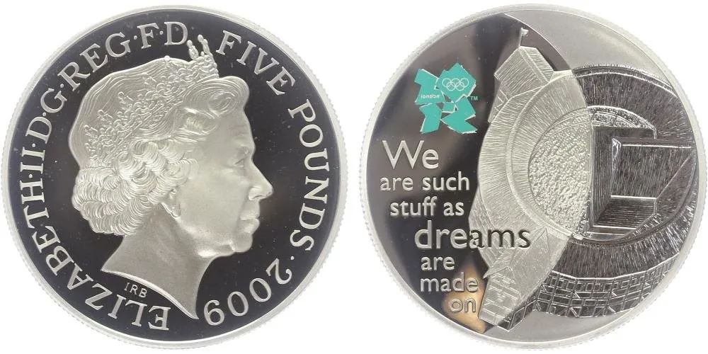 Velká Británie, 5 Pounds 2009, Olympiáda Londýn 2010, PROOF