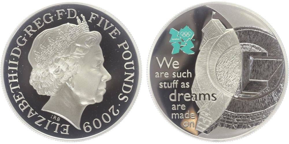 Velká Británie, 5 Pounds 2009, Olympiáda Londýn 2010, PROOF