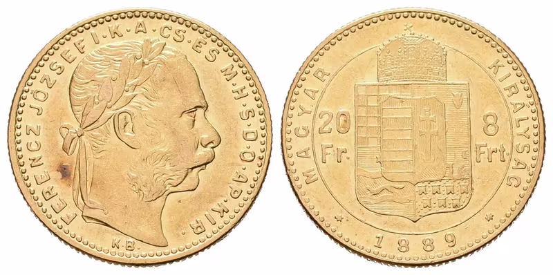 8 Zlatník / 20 Frank 1889 KB