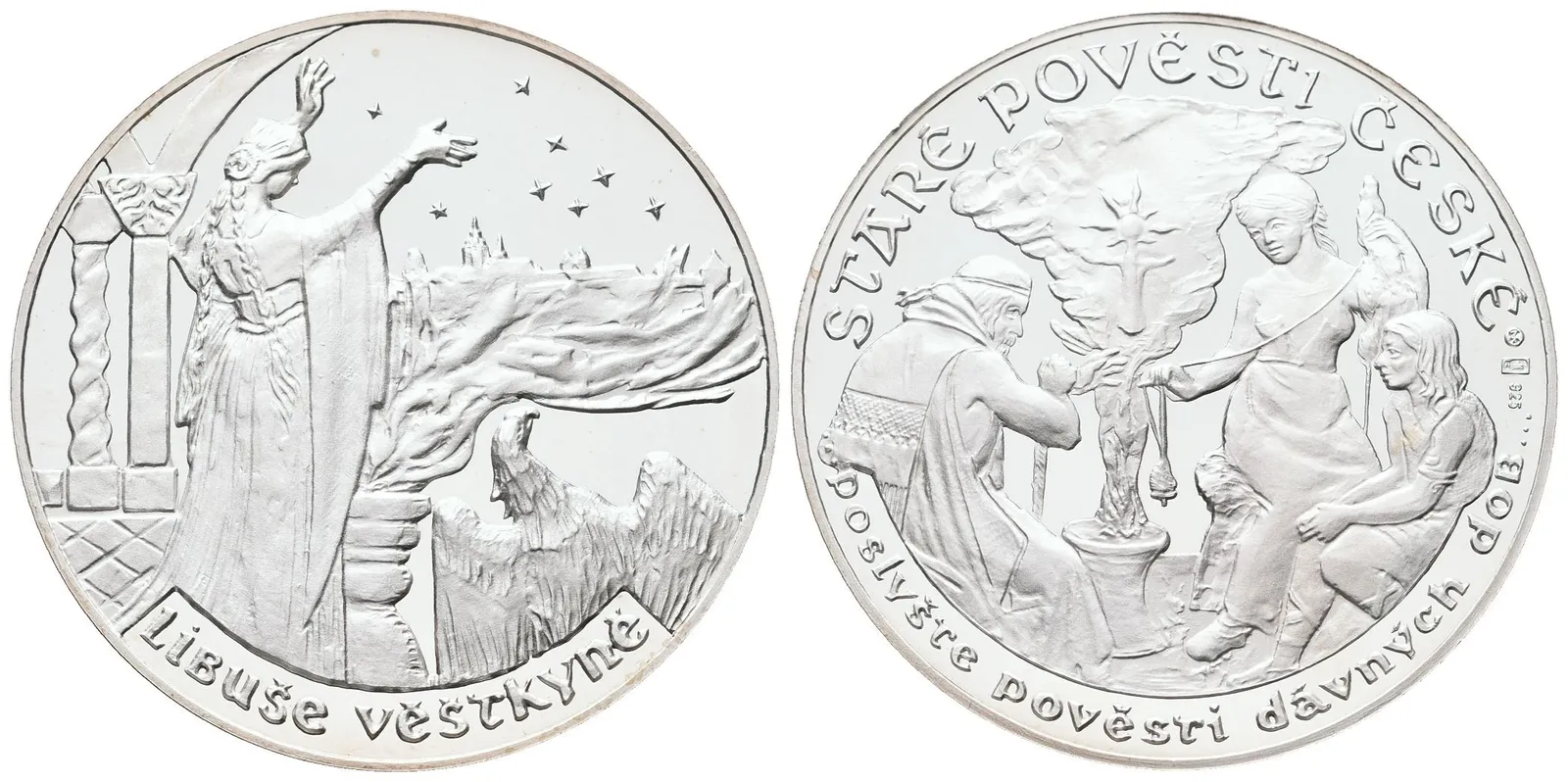 Stříbrná investiční medaile - Staré pověsti české - Libuše Veštkyně- Ag 20 g - 925/1000