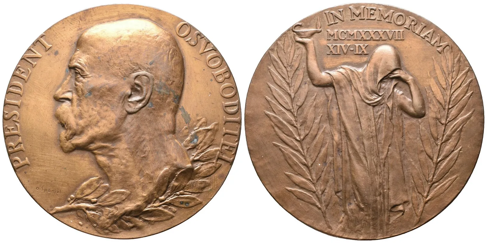 Španiel Otakar -  K úmrtí TGM, 60 mm