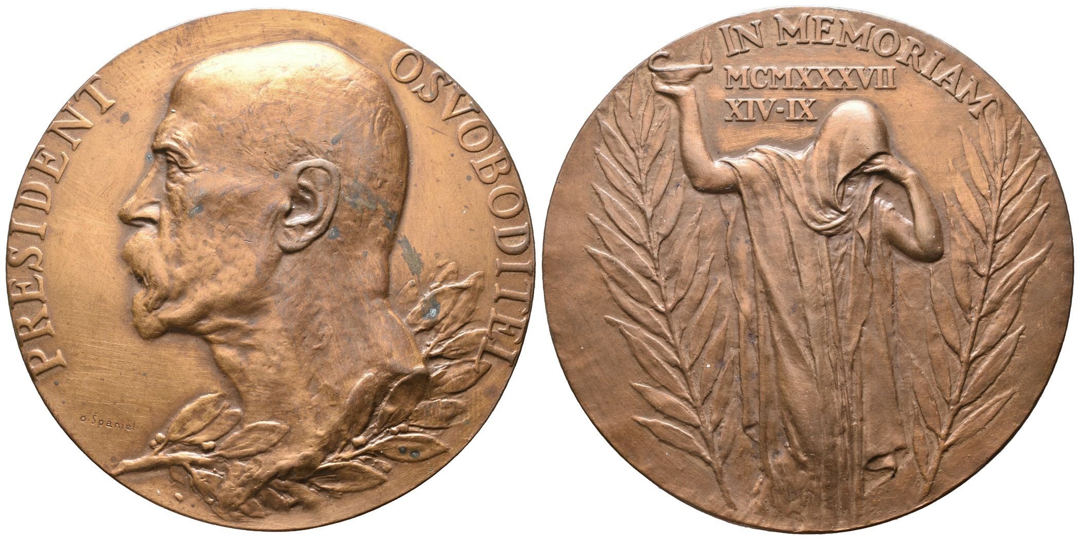 Španiel Otakar -  K úmrtí TGM, 60 mm