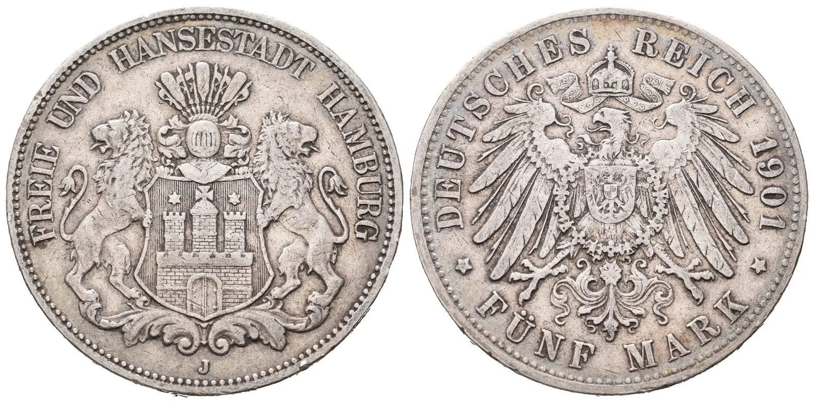 Hamburg, 5 Marka 1901 J