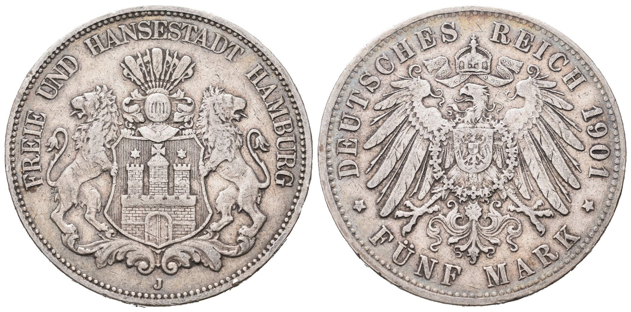 Hamburg, 5 Marka 1901 J