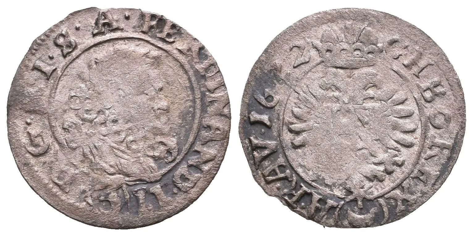3 Krejcar 1622, Praha-Hübmer, Hal.708, patina, vady střížku — 1