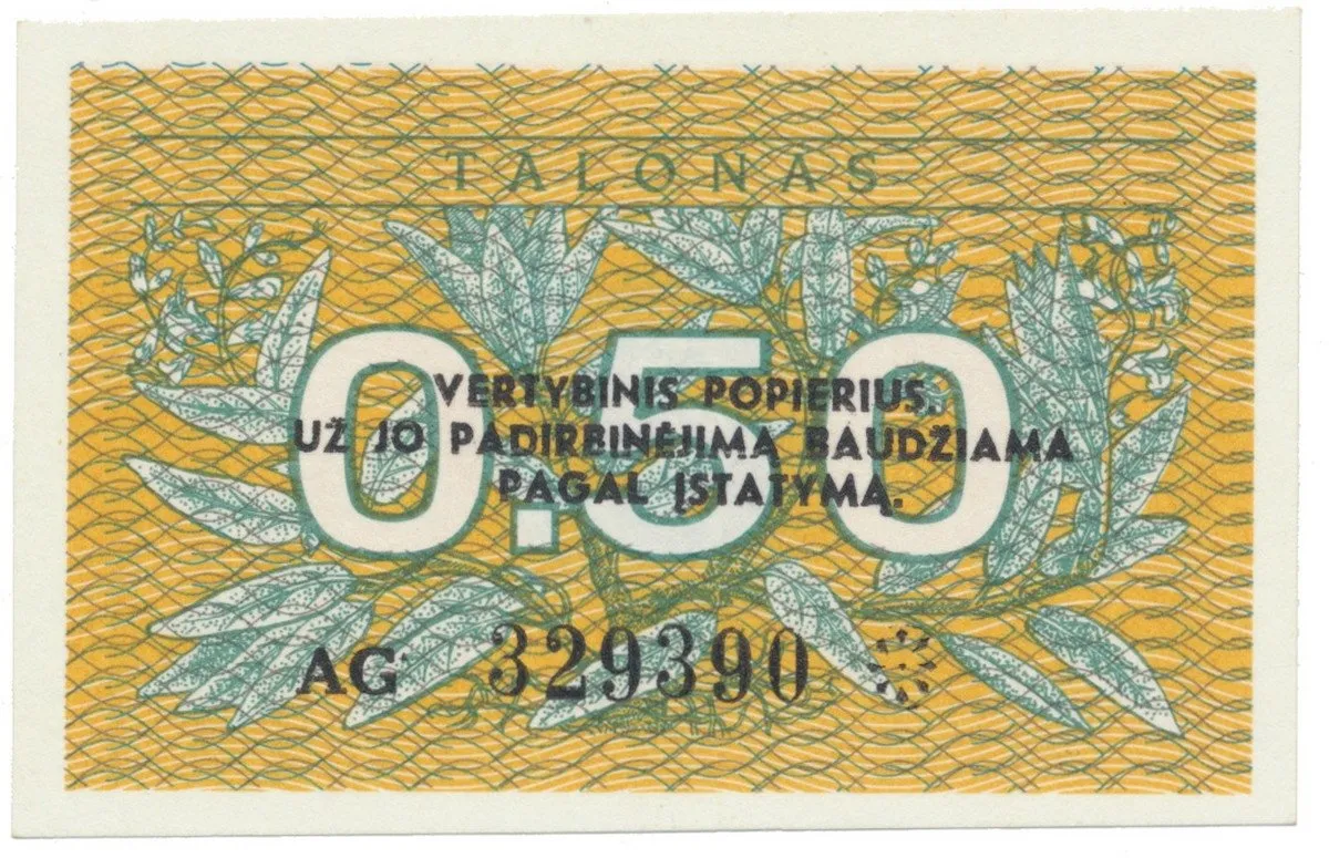 Litva, 0.50 Talonas 1991, P.31b