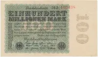 Německo, 100 Millionen Mark 1923, Kreuzblütten, Ro.106h
