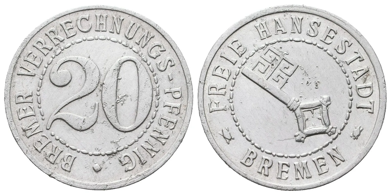 Nouzové ražby, 20 Pfennig 1918 - Brémy