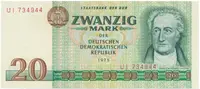 Německo - NDR, 20 DM 1975, I. vydání, Ros.362a