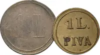 Březnice - Zámecký pivovar Palffy z Erdödu, známka na 1 litr piva. — 1