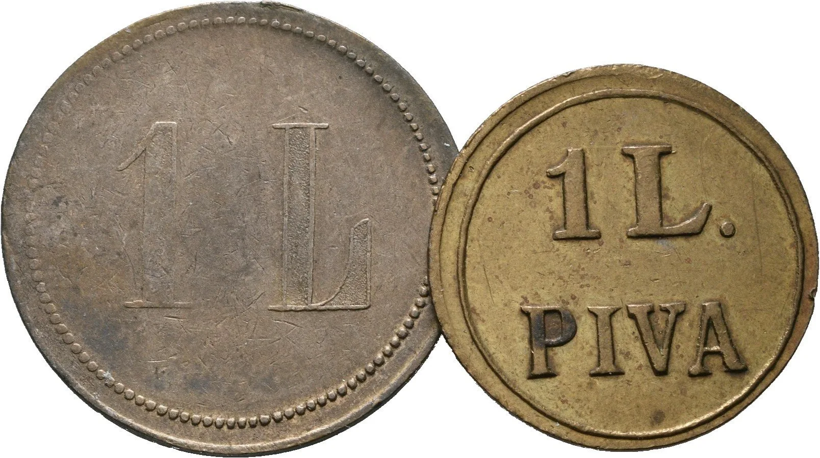 Březnice - Zámecký pivovar Palffy z Erdödu, známka na 1 litr piva. — 1