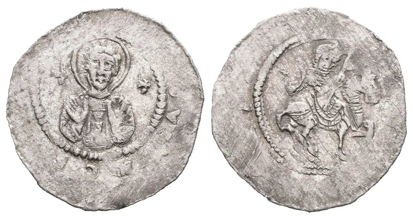 Denár, Cach 589 (0,88 g), patina, nedor. opisy, rysky — 1