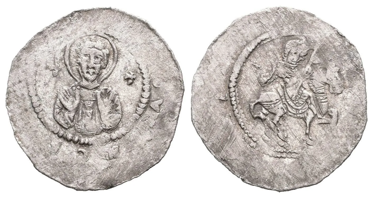 Denár, Cach 589 (0,88 g), patina, nedor. opisy, rysky — 1