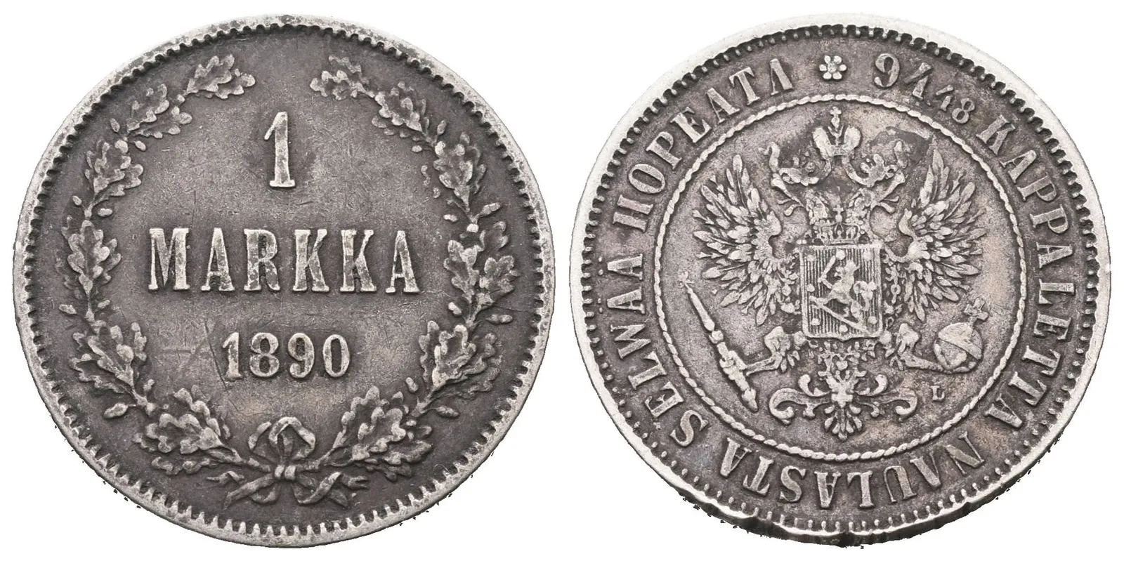 Finsko pod Ruskem, 1 Markka 1890 L