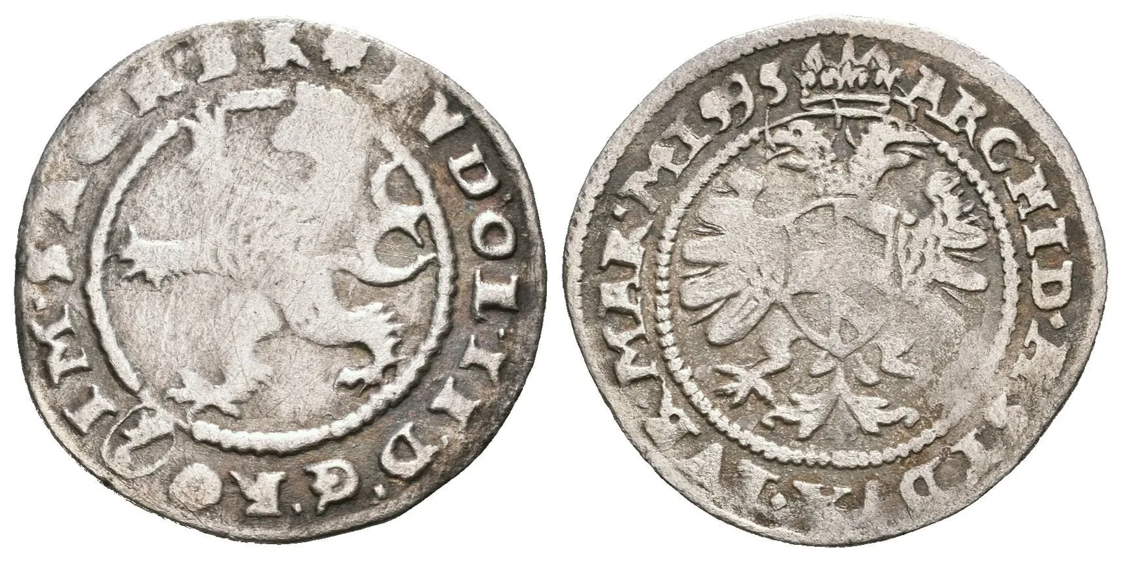 Bílý groš 1595, Kutná Hora-Herold, Hal.376, patina, rysky — 1