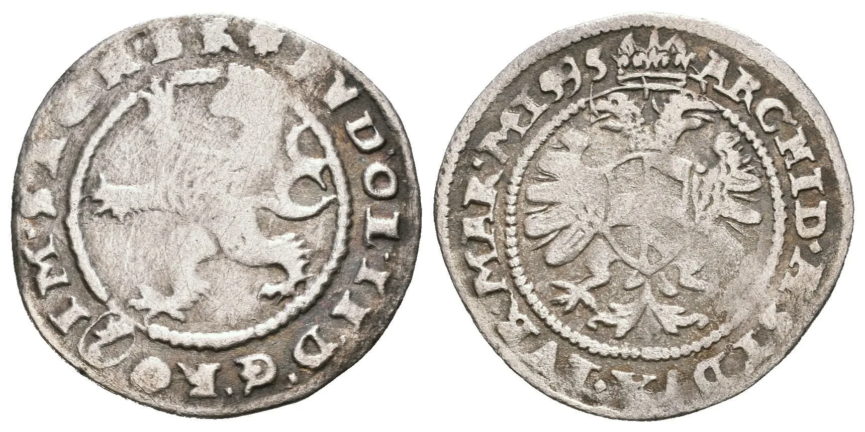 Bílý groš 1595, Kutná Hora-Herold, Hal.376, patina, rysky — 1