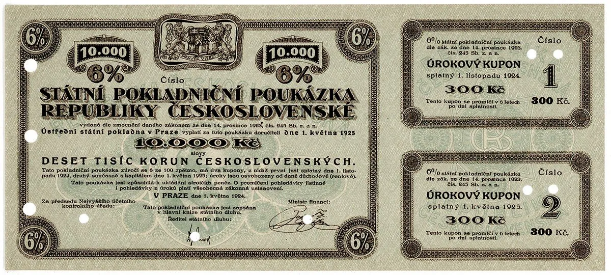 Státní pokladniční poukázky, 1919 - 1939 — 1