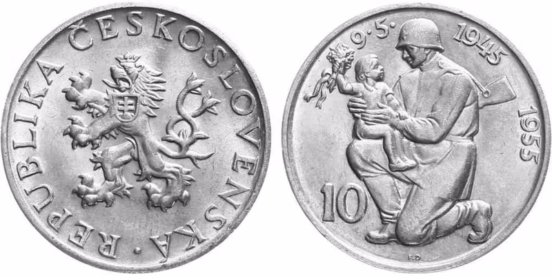 10 Kčs 1955 - 10. výročí osvobození Československa