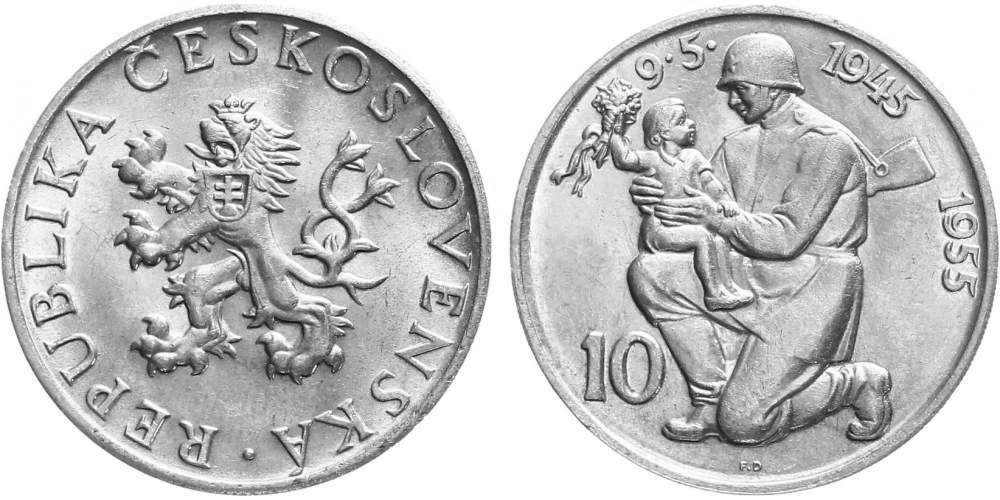 10 Kčs 1955 - 10. výročí osvobození Československa