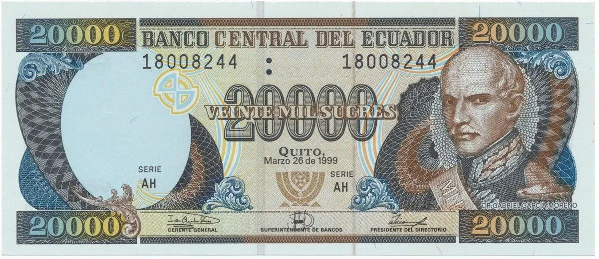 Ekvádor, 20.000 Sucres 1999, P.129f