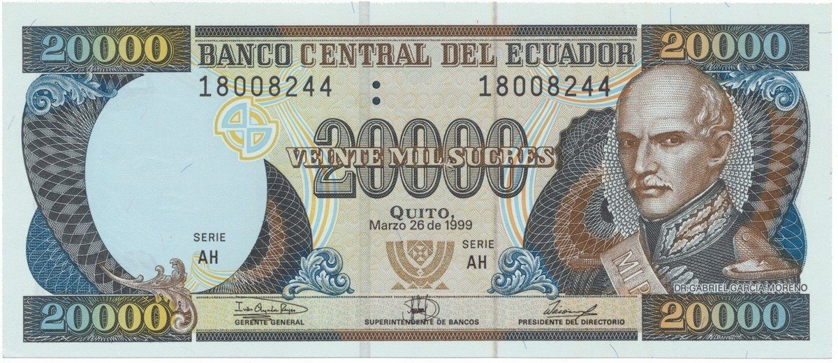 Ekvádor, 20.000 Sucres 1999, P.129f
