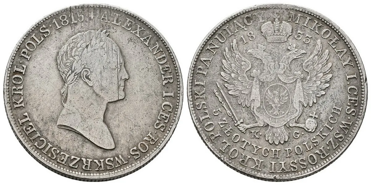 Ražby pro Polsko, Mikuláš I., 1825 - 1855 — 1