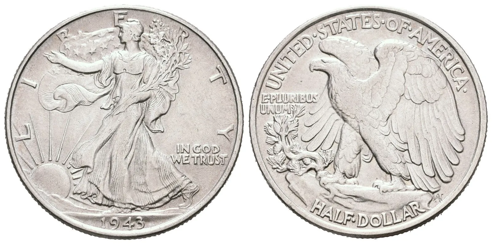 1/2 Dollar 1943, KM.142, pěkná zachovalost, patina — 1