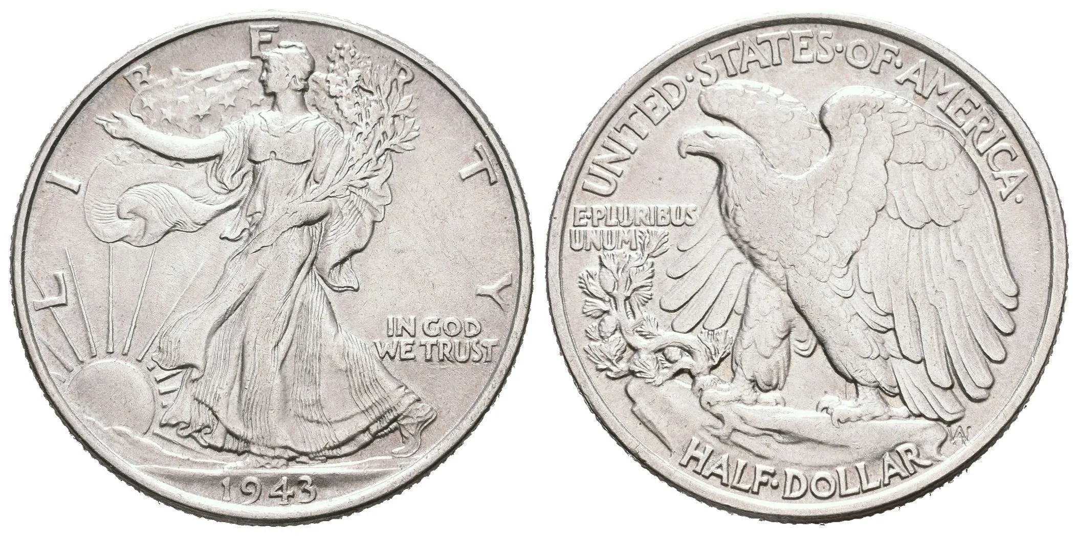 1/2 Dollar 1943, KM.142, pěkná zachovalost, patina — 1