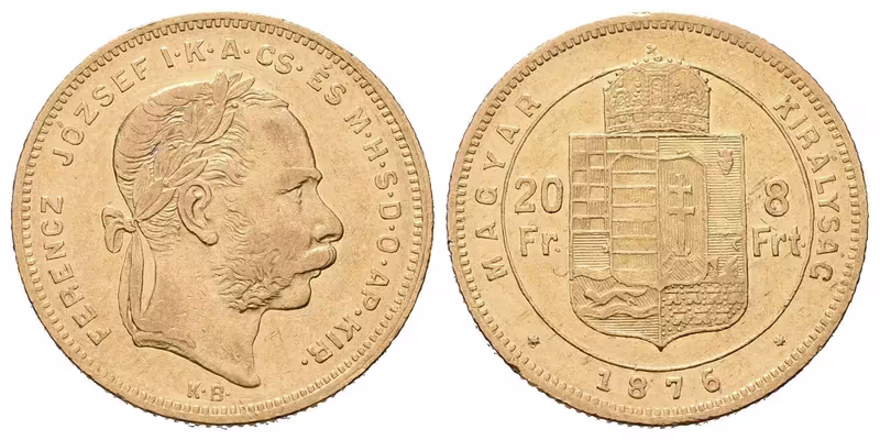 8 Zlatník / 20 Frank 1876 KB