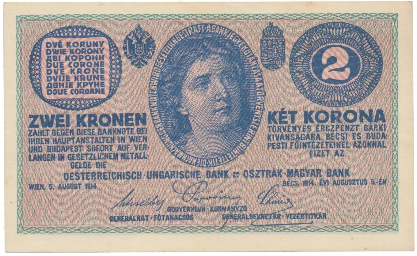 Rakousko - Uhersko, 2 Koruna 1914, nízká série C 1016, Hej.RU13c