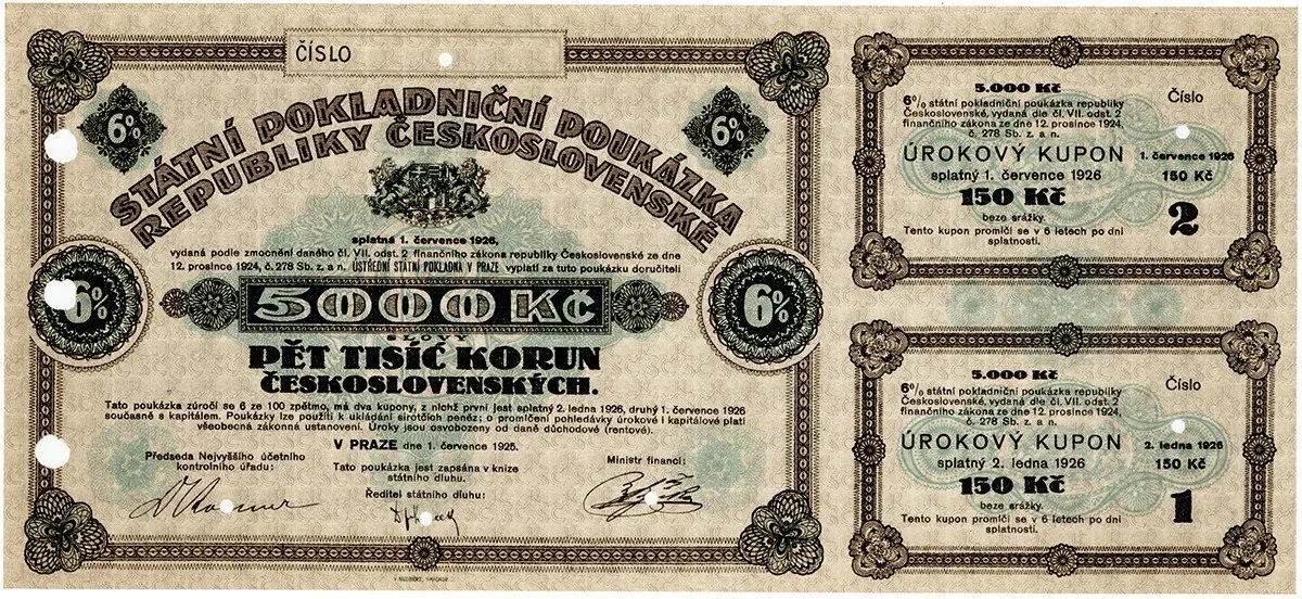 Státní pokladniční poukázky, 1919 - 1939 — 1