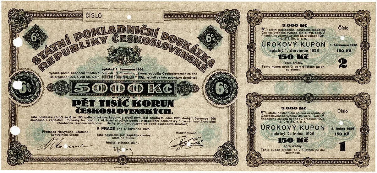 Státní pokladniční poukázky, 1919 - 1939 — 1