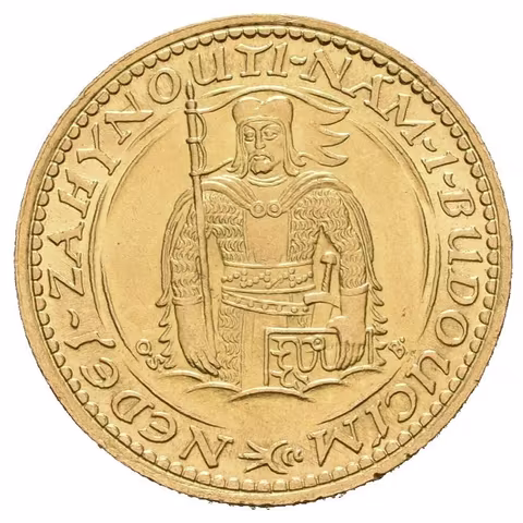Dukát 1925 (raženo 66279 ks), ražební lesk, úder na hraně
