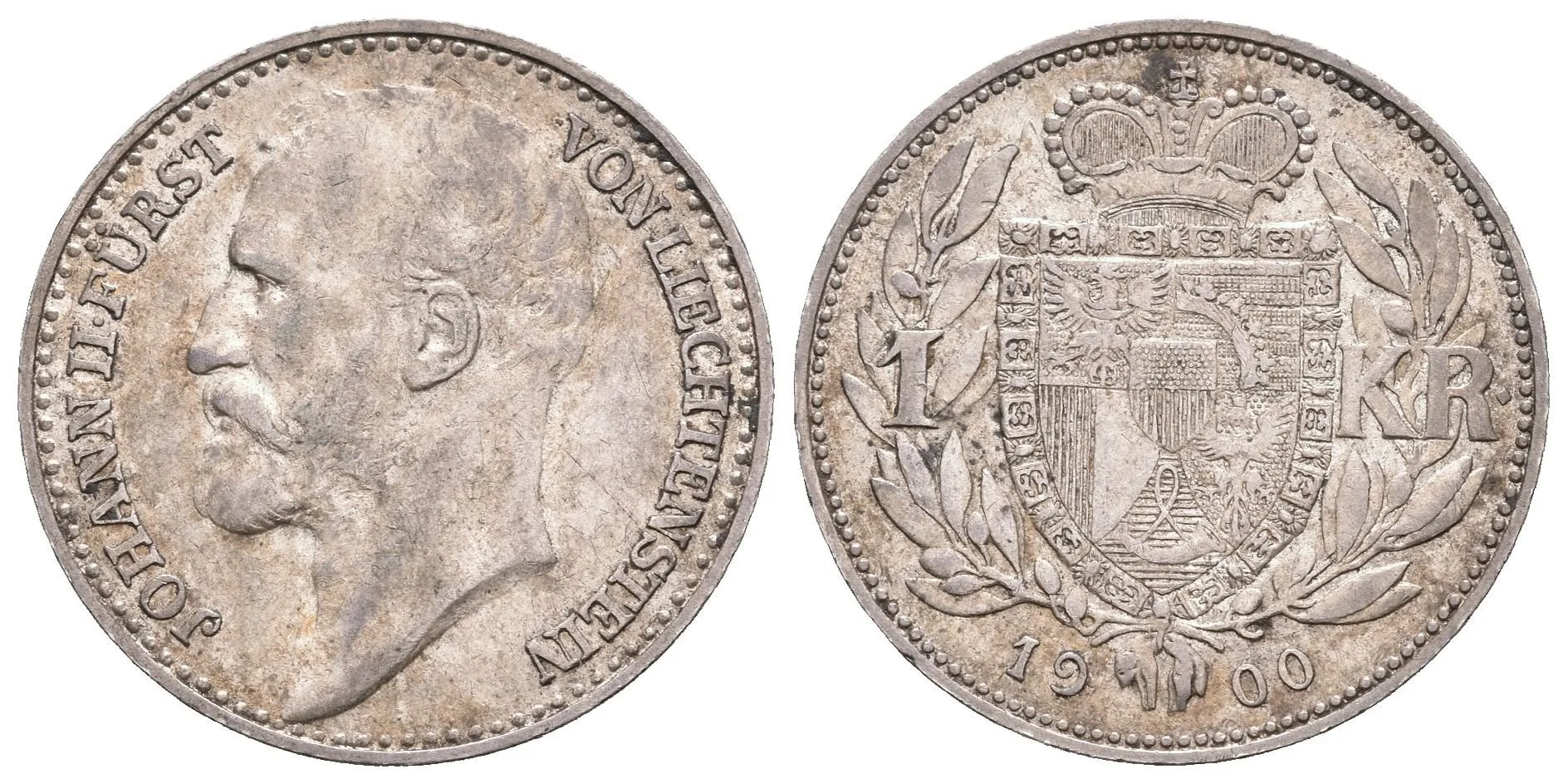 1 Koruna 1900, KM.2, pěkná zachovalost, patina — 1