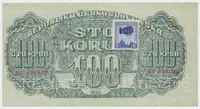 100 Koruna 1944, kolkovaná, SPECIMEN dole, Hej.66a.S3