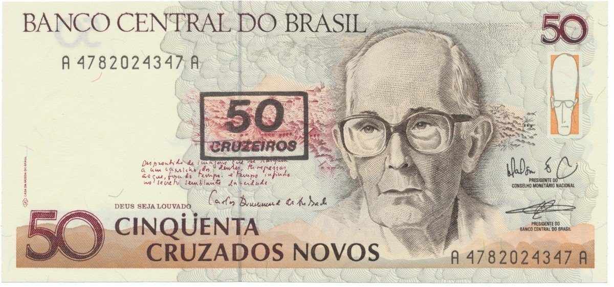 Brazílie, 50 Cruzeiros (1990), P.223