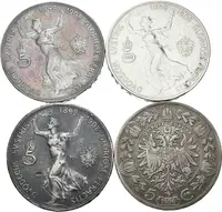 5 Koruna 1900, 5 Koruna 1908 - Jubilejní (3x), oběhové zachovalosti — 2