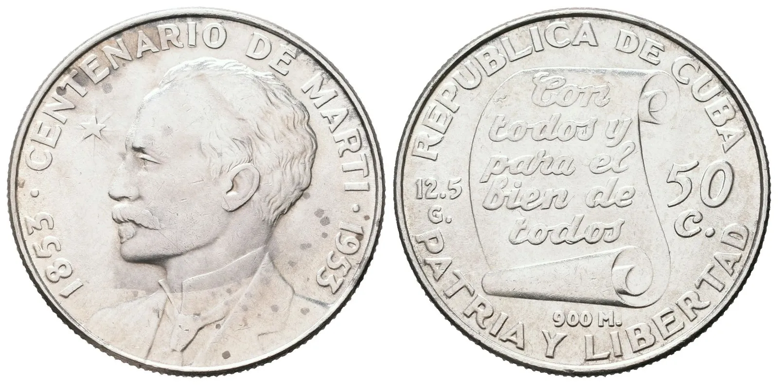 Kuba, 50 Centavo 1953