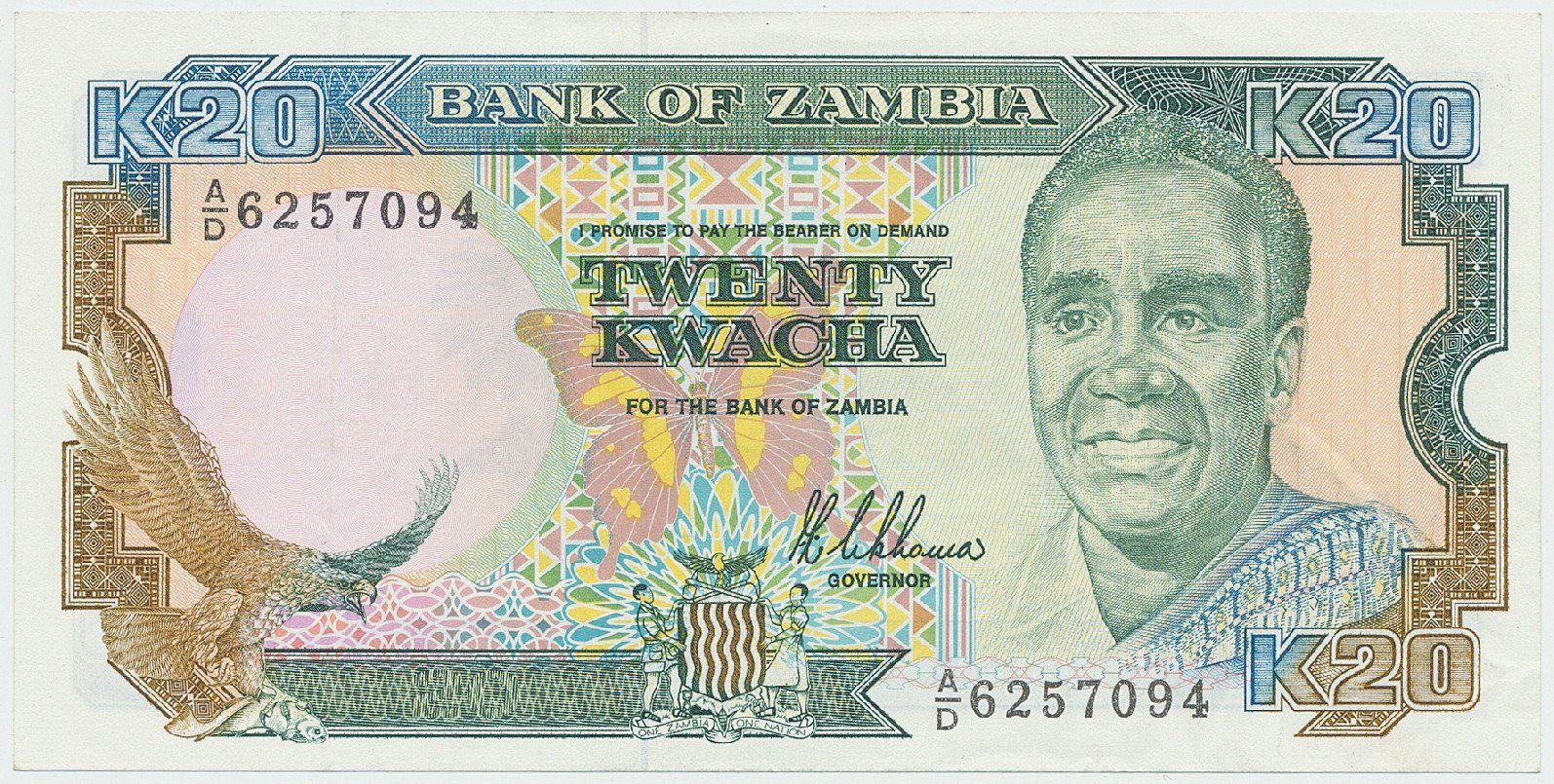 Zambie, 20 Kwacha (1989~1991), P.32a