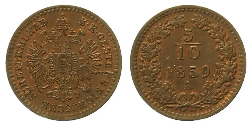 Rakouská a spolková měna, 1857 - 1892 — 1