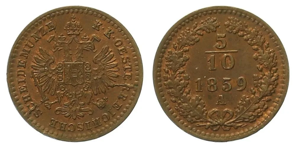 Rakouská a spolková měna, 1857 - 1892 — 1
