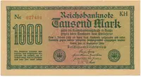 Německo, 1000 Mark 1922, vod. Dornen, Ro.75d