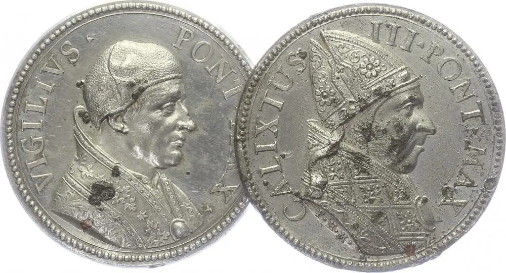 Vatikán - životopisné medaile, cca 18. století — 1