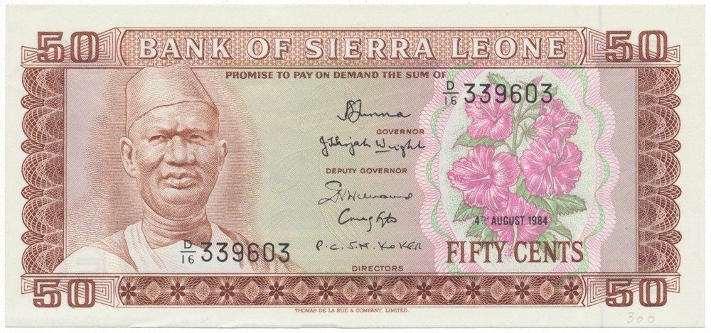 Sierra Leone, 50 Cents 1984, P.4e