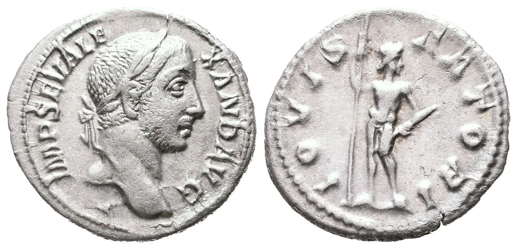 Denár, 231, Rv: IOVI STATORI, Jupiter stojící čelně, hledí doleva, — 1
