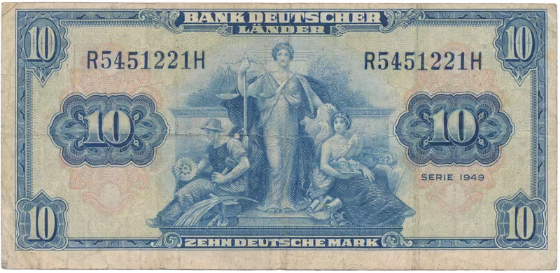Německo - NSR, 10 DM 1948, Ros.258