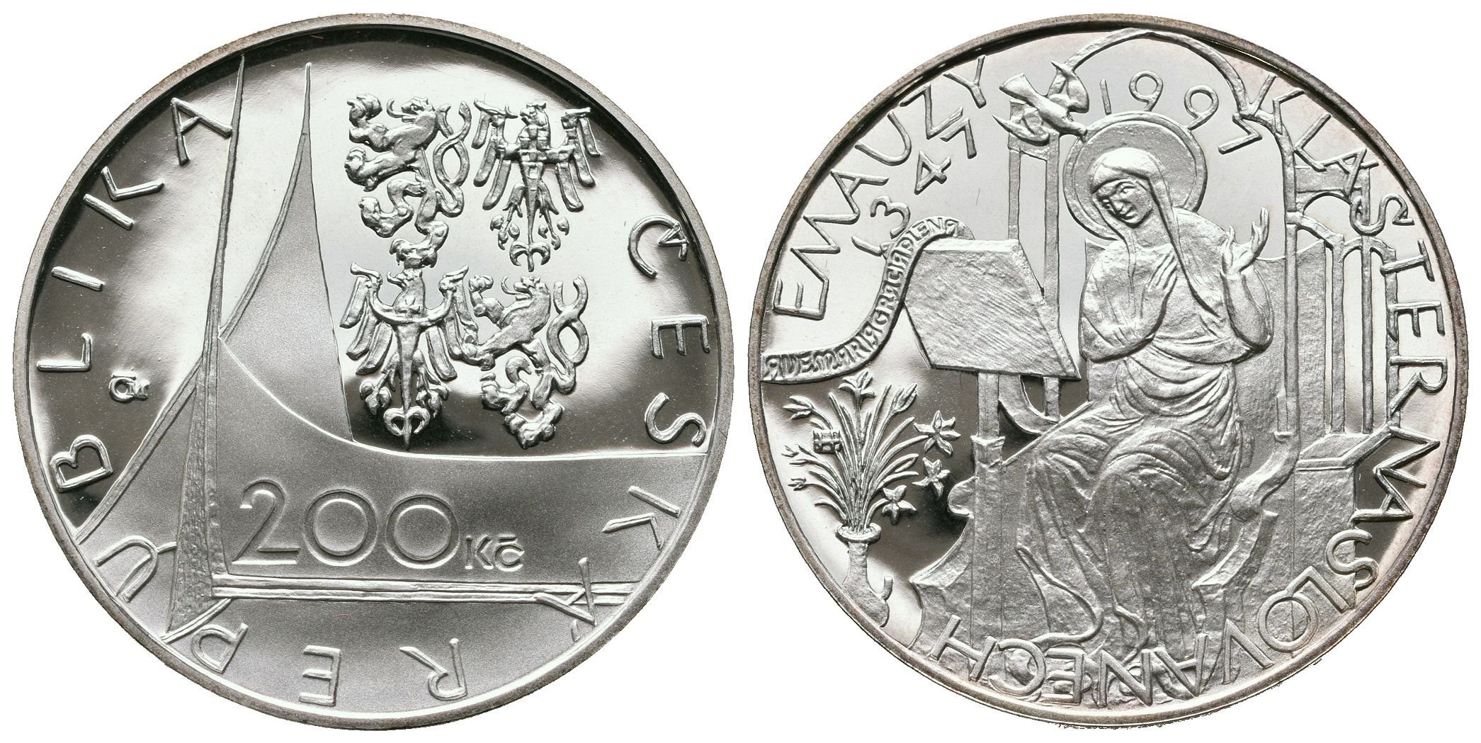 200 Kč 1997 - Klášter Emauzy, PROOF