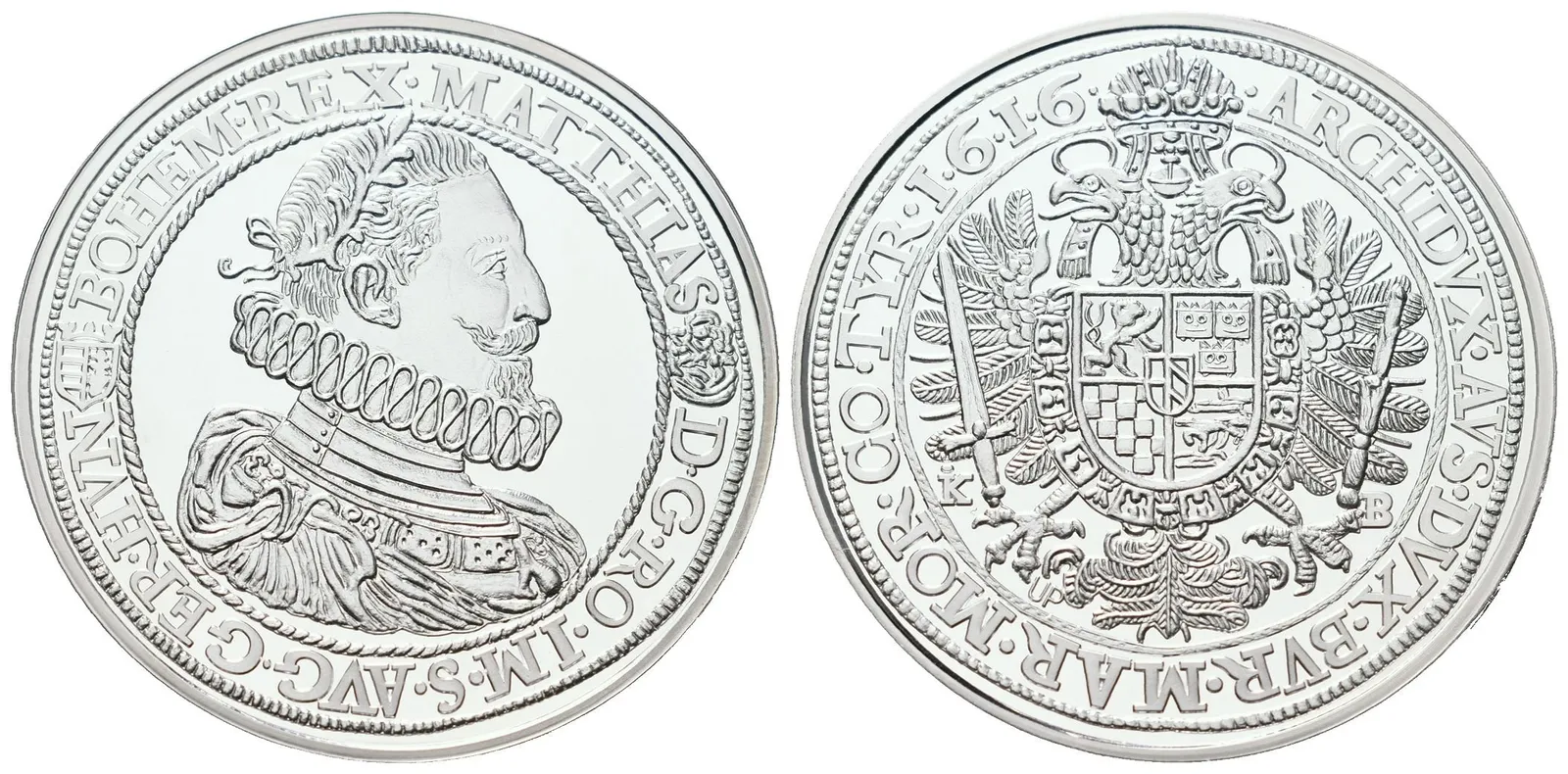 Replika - Historický tolar - Matěj II. 1616
