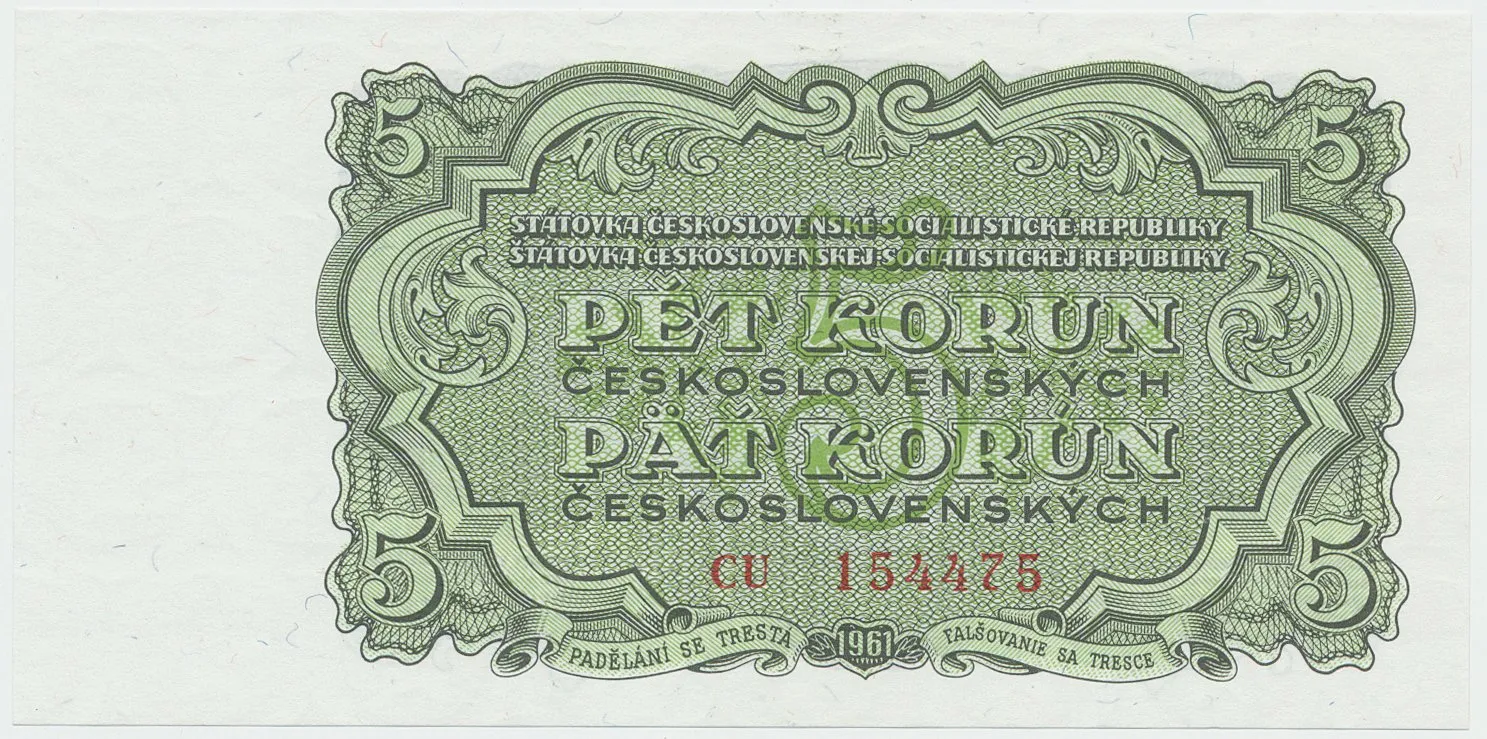Československo, 5 Koruna 1961, série CU, Hej.99a