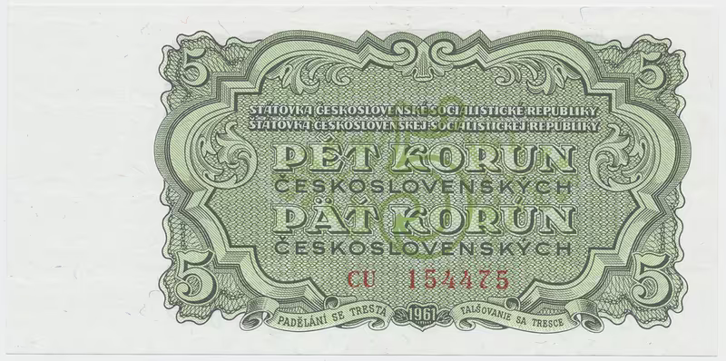 Československo, 5 Koruna 1961, série CU, Hej.99a